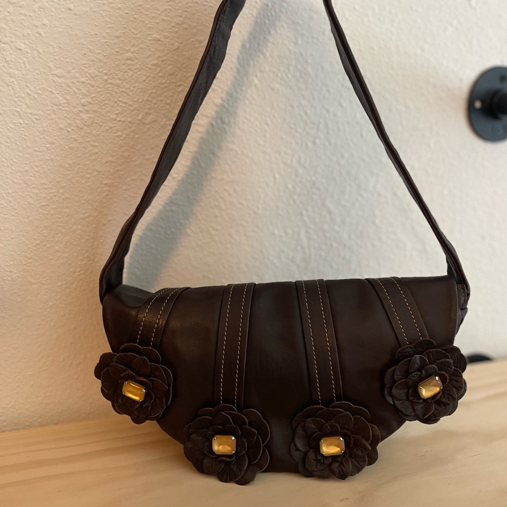 Renato Angi Brown Leather shoulder bag